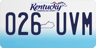 KY license plate 026UVM