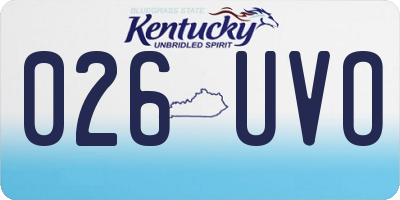 KY license plate 026UVO