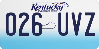KY license plate 026UVZ