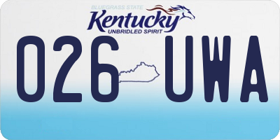 KY license plate 026UWA