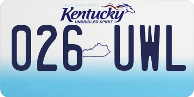 KY license plate 026UWL