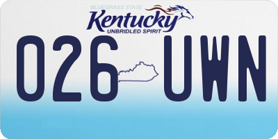 KY license plate 026UWN