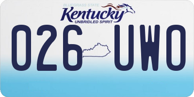 KY license plate 026UWO