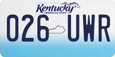 KY license plate 026UWR