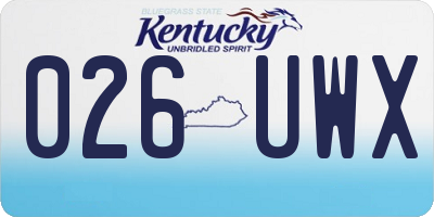KY license plate 026UWX
