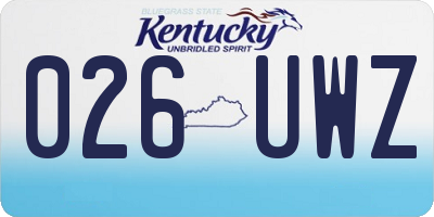 KY license plate 026UWZ
