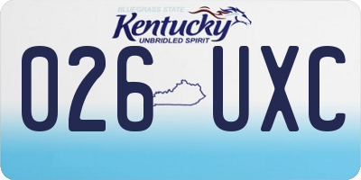 KY license plate 026UXC
