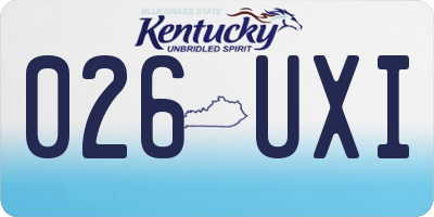 KY license plate 026UXI