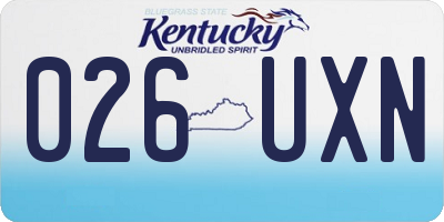 KY license plate 026UXN