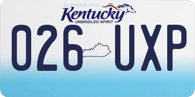 KY license plate 026UXP