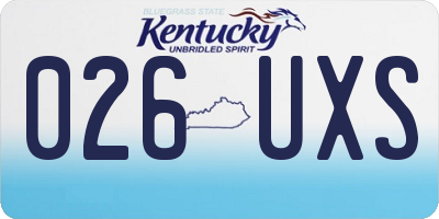 KY license plate 026UXS