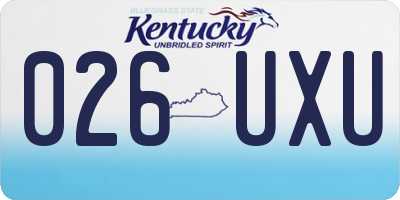 KY license plate 026UXU
