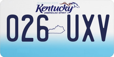 KY license plate 026UXV