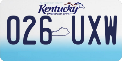 KY license plate 026UXW