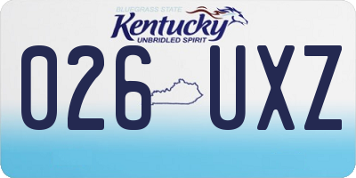 KY license plate 026UXZ