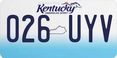 KY license plate 026UYV