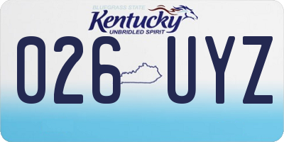 KY license plate 026UYZ