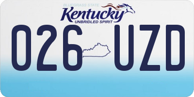 KY license plate 026UZD