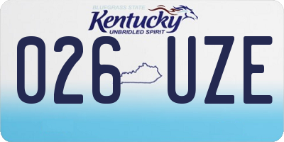 KY license plate 026UZE
