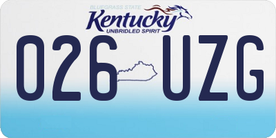 KY license plate 026UZG