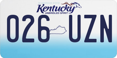 KY license plate 026UZN