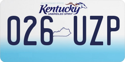 KY license plate 026UZP