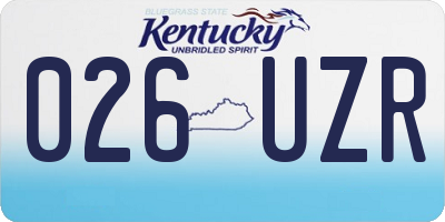 KY license plate 026UZR