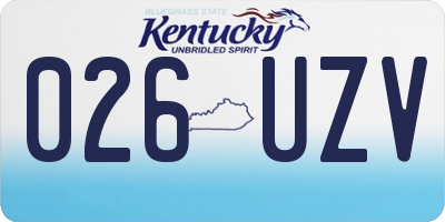 KY license plate 026UZV