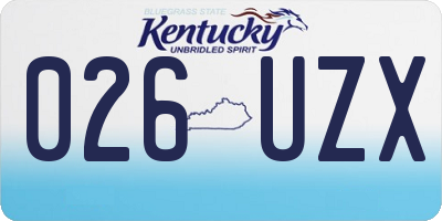 KY license plate 026UZX