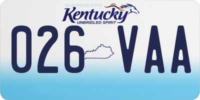 KY license plate 026VAA