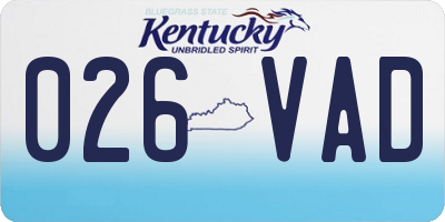 KY license plate 026VAD
