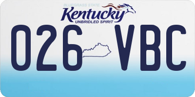 KY license plate 026VBC