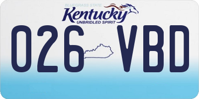KY license plate 026VBD