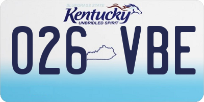 KY license plate 026VBE