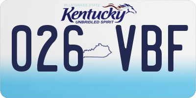 KY license plate 026VBF
