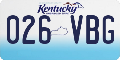 KY license plate 026VBG