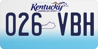 KY license plate 026VBH