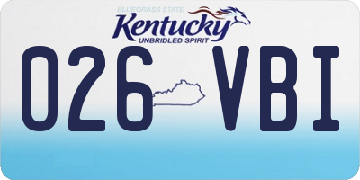 KY license plate 026VBI