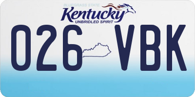 KY license plate 026VBK