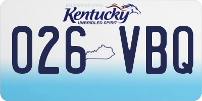 KY license plate 026VBQ