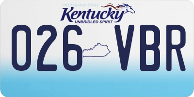 KY license plate 026VBR