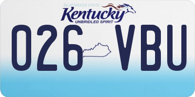 KY license plate 026VBU