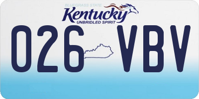 KY license plate 026VBV