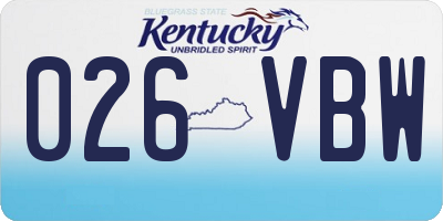 KY license plate 026VBW
