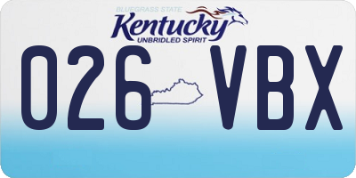 KY license plate 026VBX