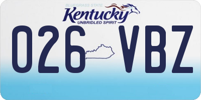 KY license plate 026VBZ