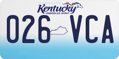 KY license plate 026VCA
