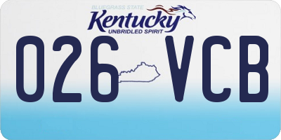 KY license plate 026VCB