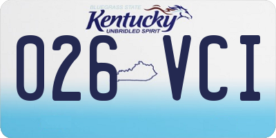 KY license plate 026VCI