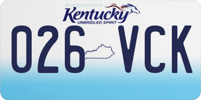KY license plate 026VCK